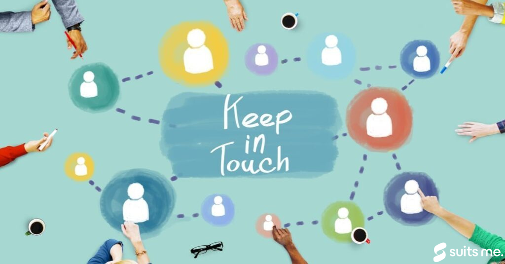 Keep in Touch written on a drawing as Tips for Working from Home